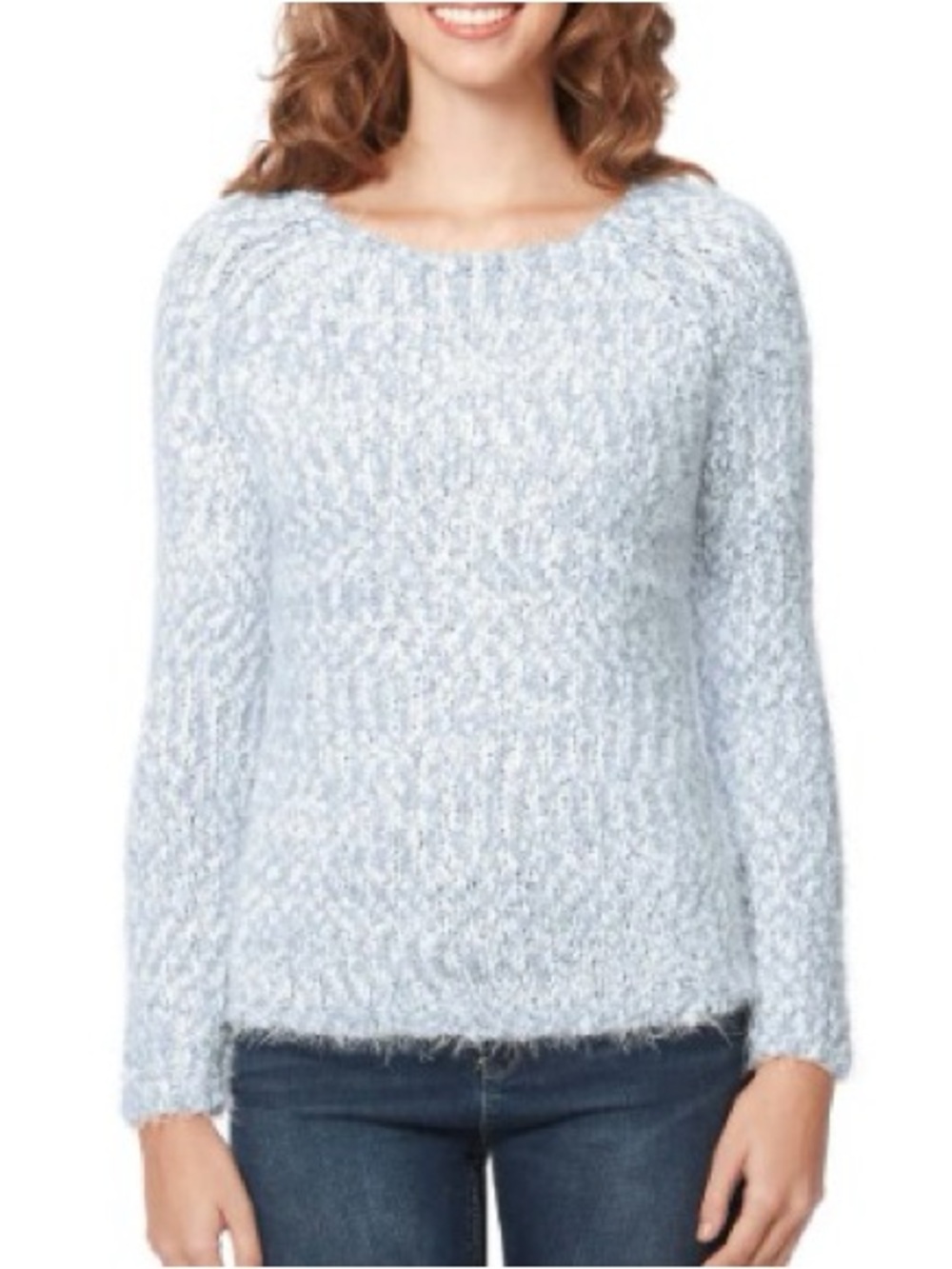 Buffalo by David Bitton Ice Blue Ultra Soft Raglan Sleeve Eyelash Sweater